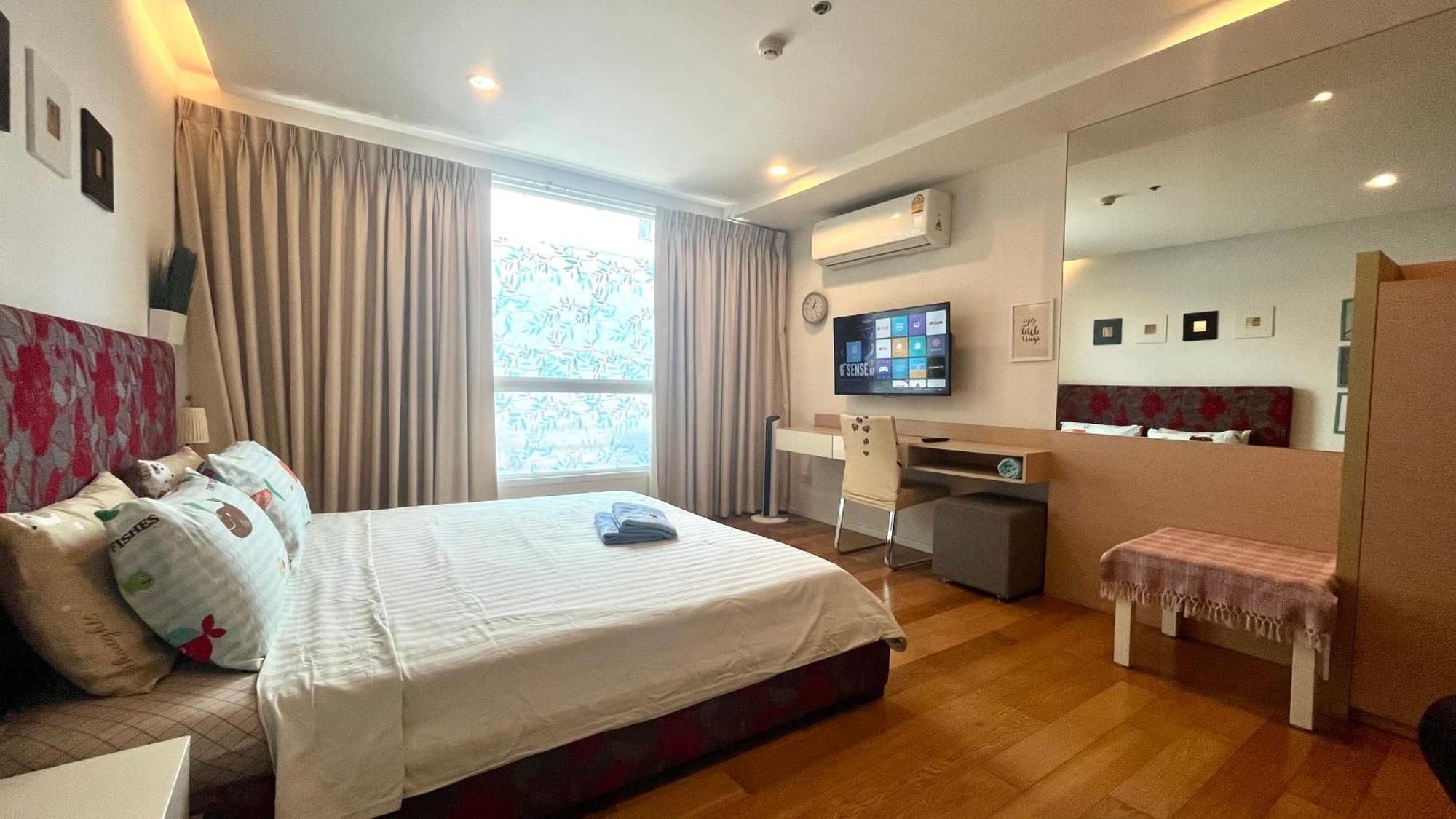 Cozy Studio Walk To Bts Free Wi-Fi Great Location Банкок Екстериор снимка